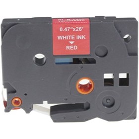 Resim Genel Markalar BROTHER P-Touch TZE-435 KIRMIZI ETIKETE BEYAZ (12mm x 8m) Etiket 