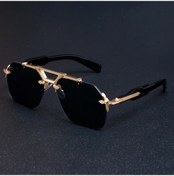 Resim Willowhaven Ohemado Erkek Retro Kare Gözlük - Vintage Minimalist Siyah Altın Çerçeve Günlük Kullanım 12+ 