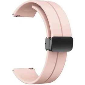Resim Adige Vestel Uyumlu Akıllı Saat 2 Kordon Kayış D-buckle Mıknatıslı Silikon 22/jku 