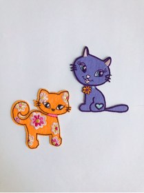 Resim Self Casa Ütü Ile Yapışan Dokuma Arma - Patch - Yama Miniş Kediler 2 Li Set Iron-on Motif 