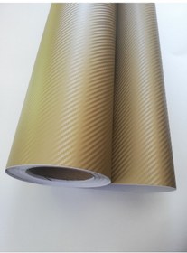 Resim Metalik Altın Carbon Araç Kaplama Folyosu Hava Kanallı 