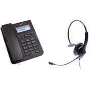 Resim Karel TM145 Siyah Kulaklıklı Ekranlı Masa Üstü Telefon 
