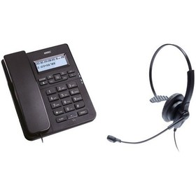 Resim Karel TM145 Siyah Kulaklıklı Ekranlı Masa Üstü Telefon 