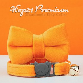 Resim Cat collar Named Bell Cat Collar 481130 - Orange Collar + Bow Tie / S/M 16-26cm 