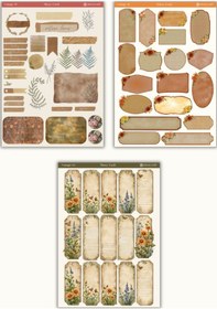Resim 6 Lı Vintage Notlar Temalı Sticker Seti 12x17 Cm Bullet Journal, Scrapbook, Ajanda,planlayıcı İçin Diğer 