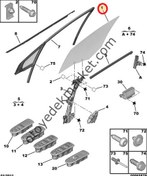 Resim PEUGEOT 308 SAĞ ÖN KAPI CAMI (ORJİNAL) 