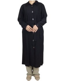 Resim Ece Giyim Kadın Önü Çıtçıtlı Beli Kuşaklı Tunik Siyah 