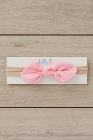 Resim Babygiz El Yapımı Yumuşak stil ince bağlamalı Doğal Pamuklu Penye 2'li Bebek Çocuk Kız Bandana Batik Pembe 