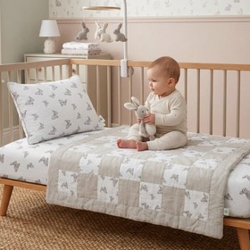 Resim Lastikli Müslin Bebek Çarşaf - Iconique Lapin 