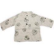 Resim Desenli Erkek Bebek Gömlek Ce50031 Ekru-yeşil Ekru - Yeşil 