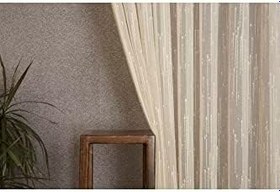 Resim Massarelli Keten Tül Simli Şampanya Pilesiz 200 x 260 Şampanya 