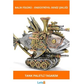Resim Steampunk Polyester Tasarım Balık Figürü Şık Dekoratif Aksesuar 1 Adet 