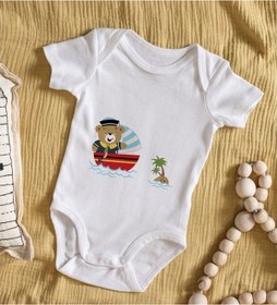 Resim Bitmeyenkartus Bk Kids Sevimli Kaptan Tasarımlı Bebek Body Zıbın - Model 2 Çok Renkli 