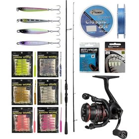 Resim Yekoutdoor Arrow Worm Lrf Seti Okuma Psycho Stick Game 198cm Ex-fast 0.5-3.5gr 2 Parça Olta Kamışı&okuma Ceymar Hd Chd-1000a 7+1bb Olta Makinesi 