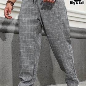 Resim Şık Büyük Beden, Şık Büyük Beden Erkek Ekose Pantolon - Tüm Mevsimler İçin Nefes Alabilir, Esnemez Polyester, BÜYÜK BEDEN 