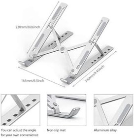 Resim Teknosepetim Bilgisayar Laptop Standı Macbook Notebook Stant Katlanabilir Ayarlanabilir Metal Stand, 