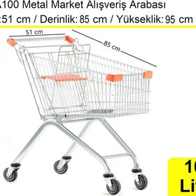 Resim Ma100 Metal Market Alışveriş Arabası 100 Litre / En:51 Boy:85 Yükseklik:95 Cm 