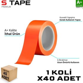 Resim S-dizayn Oto Cam - Montaj Bandı İthal Turuncu 45mm X 33 Yd 72 Li Koli A+kalite 