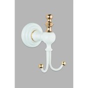 Resim Saray Banyo Artemis Beyaz Gold İkili Bornozluk 