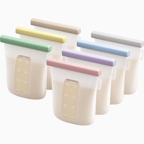 Resim 7’li Yeniden Kullanılabilir Silikon Anne Sütü Saklama Poşeti 240 ml - 7'li 