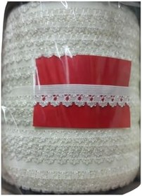 Resim Çamaşır Lastiği Dantelli 1 cm 1 Metre Kırık Beyaz 