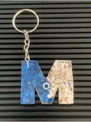 Resim GultekinShop Epoksi Nazar Boncuklu M Harfi Hediyelik Harf Anahtarlık 