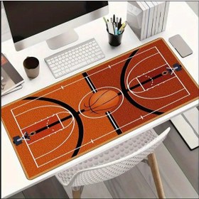 Resim 70x30 Cm Basketbol Sahası Temalı Kaydırmaz Taban Speed Yüzey Oyuncu Mouse Pad Gaming 