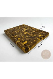 Resim Akasya Kesme Tahtası Xlarge Boy Endgraın 40x32x3 Cm Masif Ahşap Doğrama Tahtası Sunum Tahtası Kahverengi 