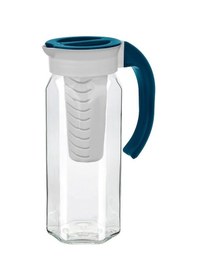 Resim Kapaklı Sügeçli Cam Su Şişesi 1500 Ml.cam Sürahi Lacivert Lacivert 