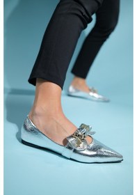 Resim Luvishoes Helsi Gümüş Fiyonklu Kadın Babet Gümüş 