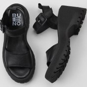 Resim Bueno Shoes Siyah Deri Kadın Dolgu Topuklu Sandalet 01wy12600 