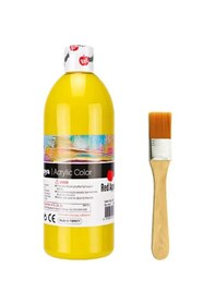 Resim Sarı Akrilik Boya 500 Gram Zemin Fırça Ahşap Boyama Seti Akrilik Set Sarı 