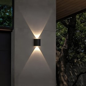 Resim LED Duvar Lambası AC85-265V 2W Siyah Işık ABS Malzeme İç Aydınlatma Mutfak Yatak Odası Veranda için 