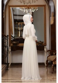 Resim Raika Moda Büyük Beden Tül Efsane Abiye Ekru 