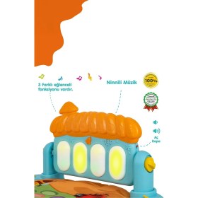 Resim Babycim Piyanolu Mantar Desenli Bebek Oyun Halısı - Hayvan Figürlü 