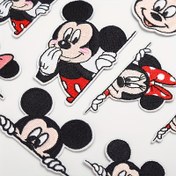 Resim 12 adet Disney Mickey & Minnie Mouse Karikatür Nakışlı Ütüleme/Dikme Yamaları - Çantalar, Ceketler, Şapkalar, Giysi Aksesuarları için Premium Kumaş DIY Aplike (Klasik Kırmızı Şort ve Sarı Ayakkabı Tasarımı), El İşi Projeleri, Canlı Nakış 