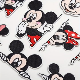Resim 12 adet Disney Mickey & Minnie Mouse Karikatür Nakışlı Ütüleme/Dikme Yamaları - Çantalar, Ceketler, Şapkalar, Giysi Aksesuarları için Premium Kumaş DIY Aplike (Klasik Kırmızı Şort ve Sarı Ayakkabı Tasarımı), El İşi Projeleri, Canlı Nakış 