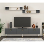 Resim MOBİLYA GEZEGENİ Line Tv Ünitesi Beyaz-antrasit 180 Cm - X3132 