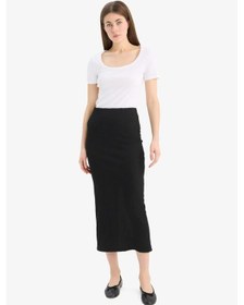 Resim DeFacto Yüksek Bel Fitilli Kaşkorse Basic Düz Maxi Siyah Kalem Etek C4497AX25SPBK81 Siyah 