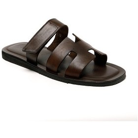 Resim The Sandals Factory Dark Brown Sandalet Erkek M7897 The Sandals Factory Leather Upper Sandals Dark Brown 