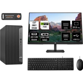 Resim Hp Pro Tower 400 G9 Intel Core I7 12700 20GB 256GB SSD GT730/4GB 21.5" Fhd Monitör Fdos 6U3M9EA Masaüstü Bilgisayar & Per4 USB Bellek 6U3M9EAMNT2316 