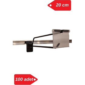 Resim 20 Cm - 100 Adet Siyah Etiketli Kanallı Pano Kancası Raf Askısı Siyah 