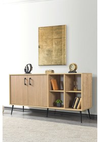 Resim 4610 Şile Metal Ayaklı Metal Kulplu 160 Cm Konsol - Yemek Odası Yunus-safir Yunus - Safir 