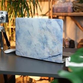 Resim McStorey MacBook Air 13.3 İnç Kılıf A1932 A2179 A2337 M1 Uyumlu Sert Kapak Hard Case Koruyucu Mermer Desenli İnce Hafif Laptop Kılıfı Mavi 