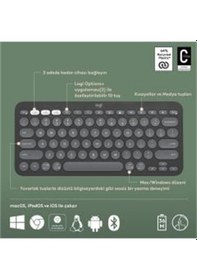 Resim K380s 2 Çoklu Cihaz Özellikli Bluetooth Türkçe Q Klavye Gri 920-011859 