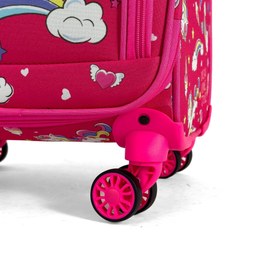 Resim Unicorn Desenli 4 Tekerlekli Çocuk Valizi, Eğlenceli Seyahat Arkadaşı - Unicorn Desenli 