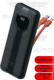 Resim Blackbird Game Center 10000 mAh 2XUsb 1XPd Hızlı Şarj 22.5W Type-C Lightning Powerbank PW-106 