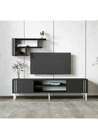 Resim Snow Raflı Takım Tv Ünitesi Antrasit 