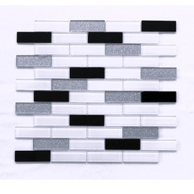 Resim MozaiKristaL Mutfak Tezgah Arası 23x73x4 mm Kristal Cam Mozaik. ( 1 Kutu = 1 m2 Fiyatıdır ) 