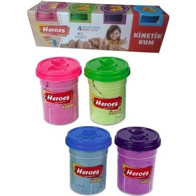 Resim Kinetik Kum 4 Renk 800 G 1 Paket Oyun Kumu 4 Lü Okul Öncesi Kreş Hobi Aktivite 